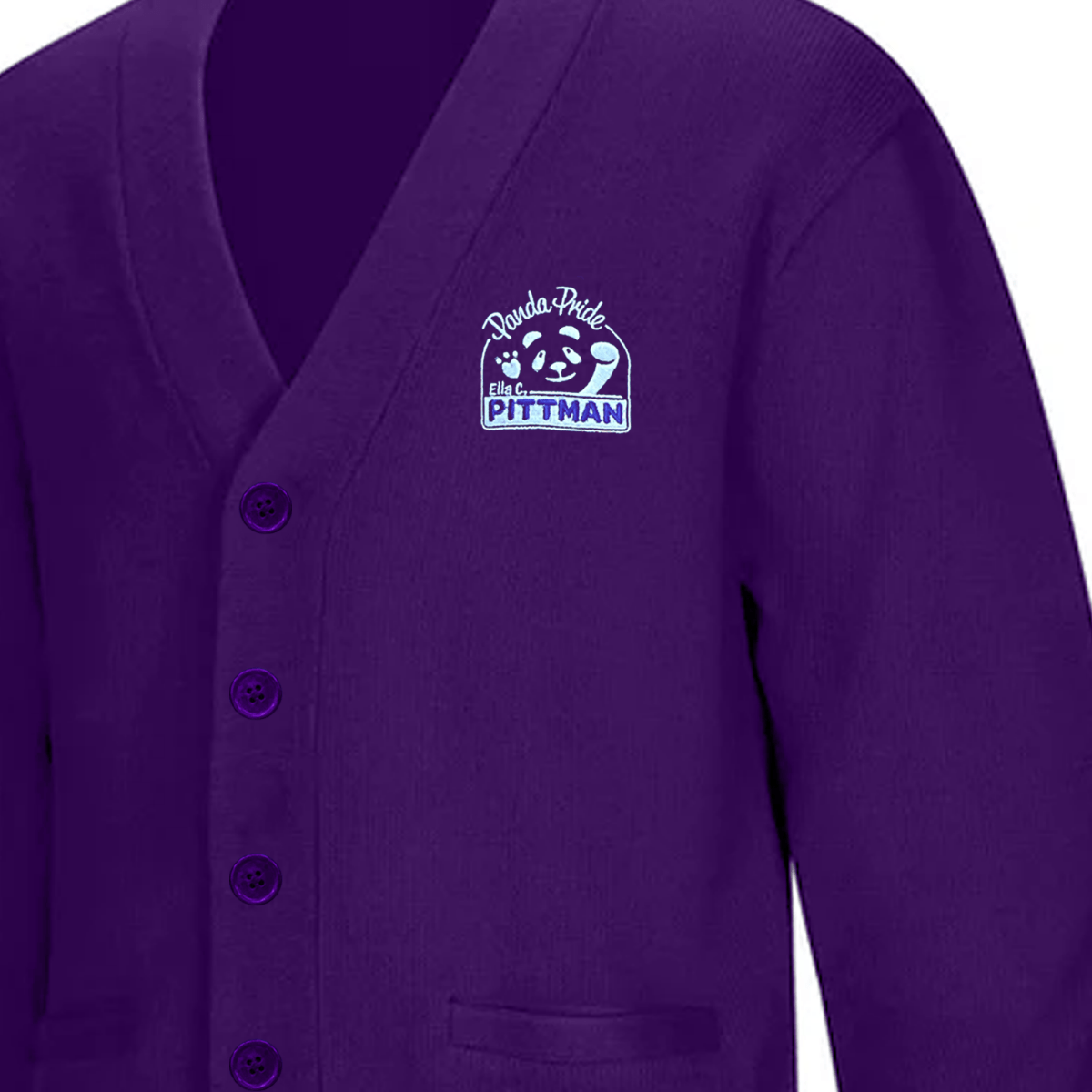 Pittman Purple Cardigan V - Neck - Logo Express Uniforms - School Uniforms
