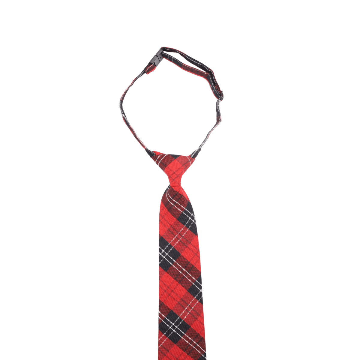 Pre - tied Plaid Tie – Red/Black - Logo Express Uniforms - School Uniforms