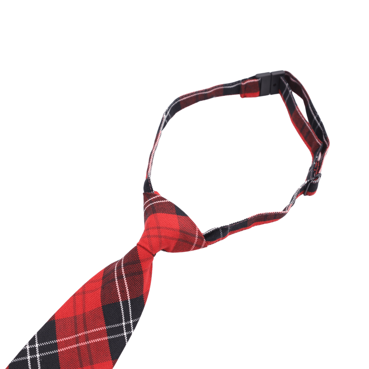 Pre - tied Plaid Tie – Red/Black - Logo Express Uniforms - School Uniforms