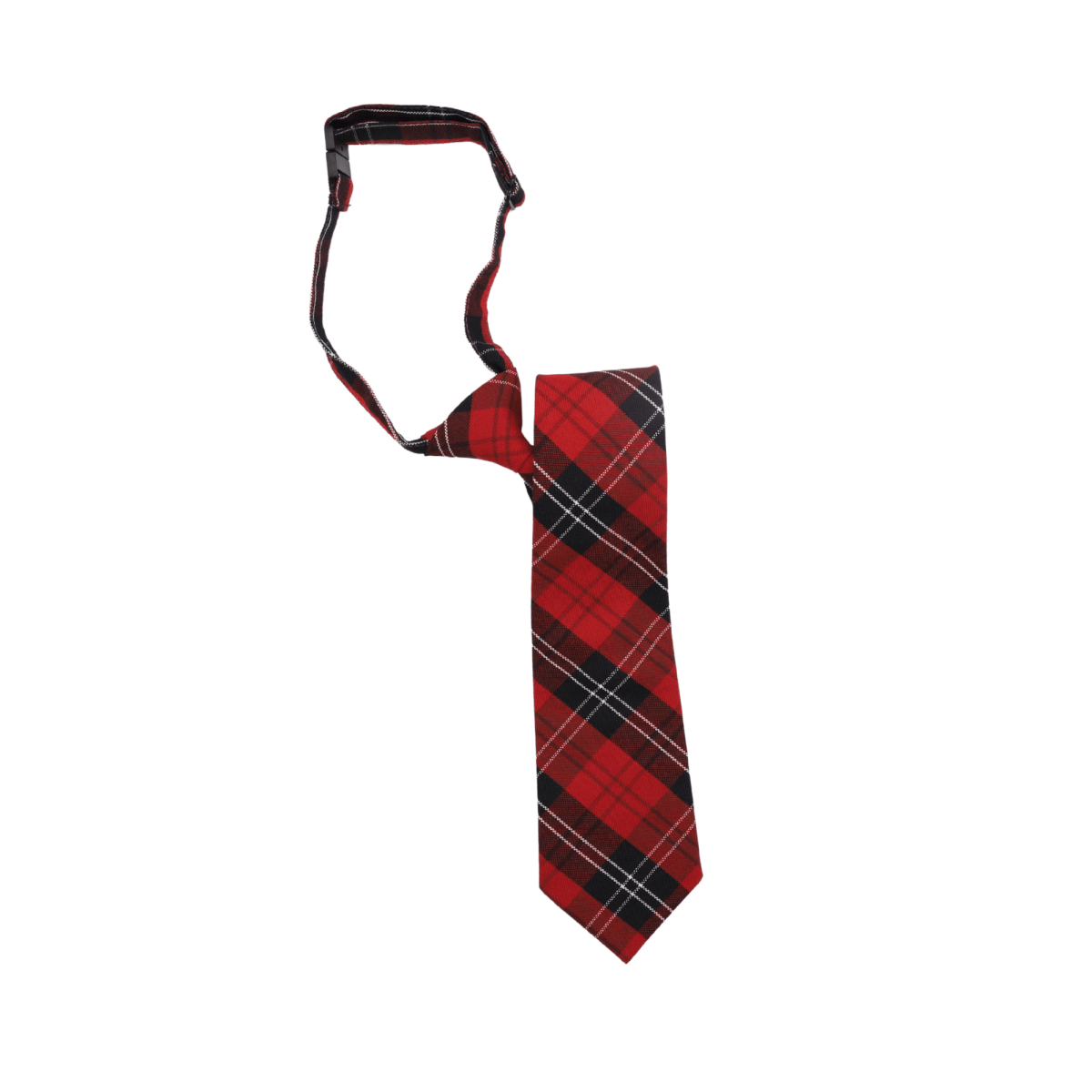 Pre - tied Plaid Tie – Red/Black - Logo Express Uniforms - School Uniforms
