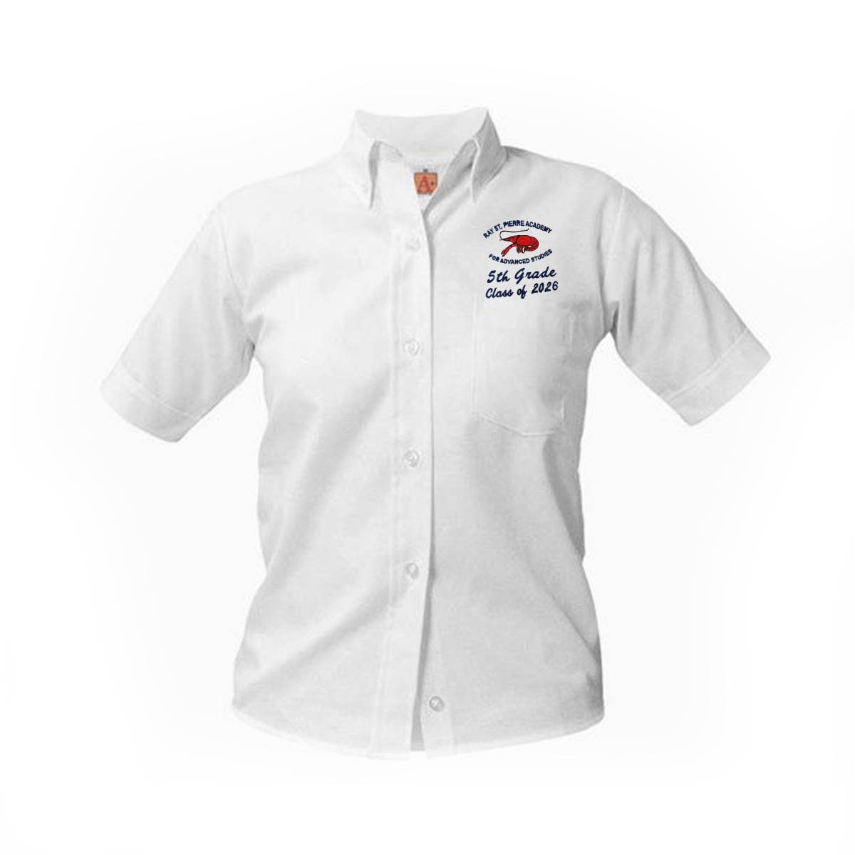Ray St. Pierre 5th Grade Class of 2026 White Oxford - Logo Express Uniforms - School Uniforms