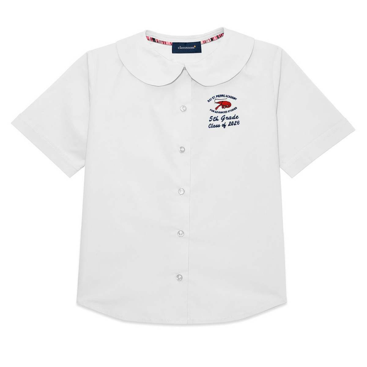 Ray St. Pierre 5th Grade Class of 2026 White Peter Pan Blouse - Logo Express Uniforms - School Uniforms