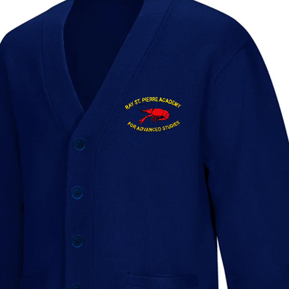 Ray St. Pierre Navy Cardigan V - Neck - Logo Express Uniforms - School Uniforms
