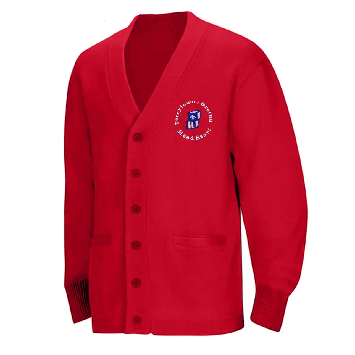 Terrytown Gretna Head Start Red Cardigan - Logo Express Uniforms - School Uniforms