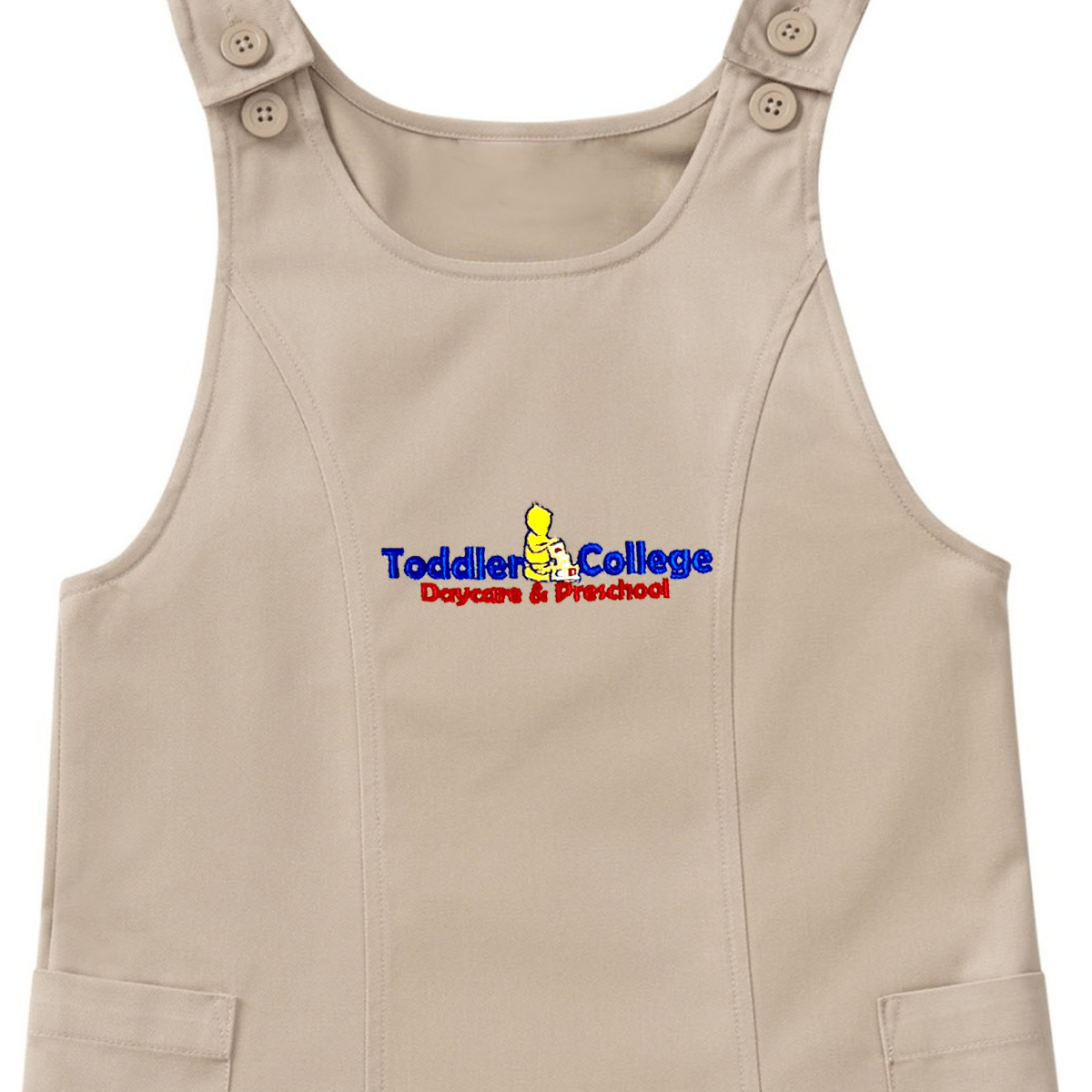 Toddler College Girls Khaki Jumper - Logo Express Uniforms - School Uniforms