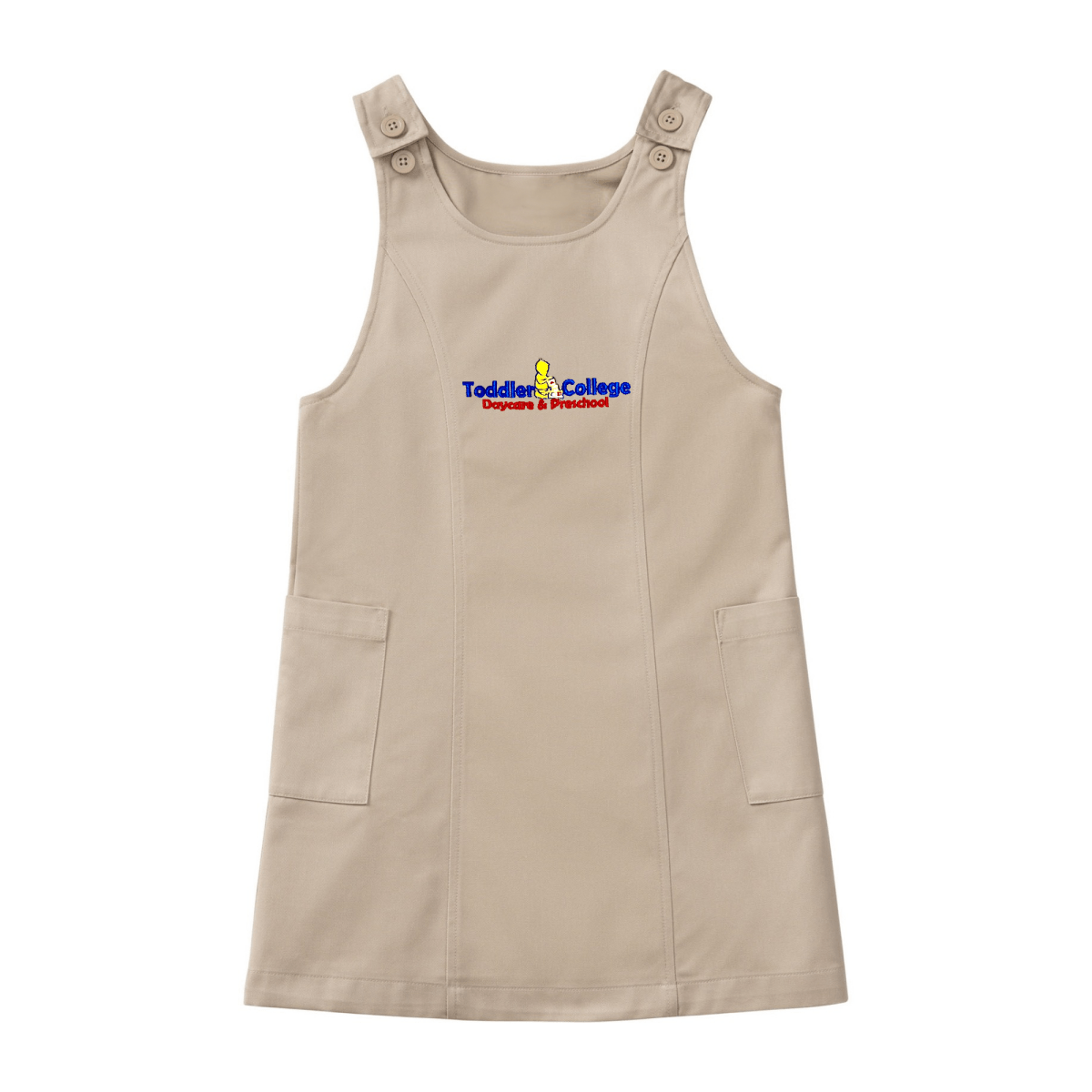 Toddler College Girls Khaki Jumper - Logo Express Uniforms - School Uniforms