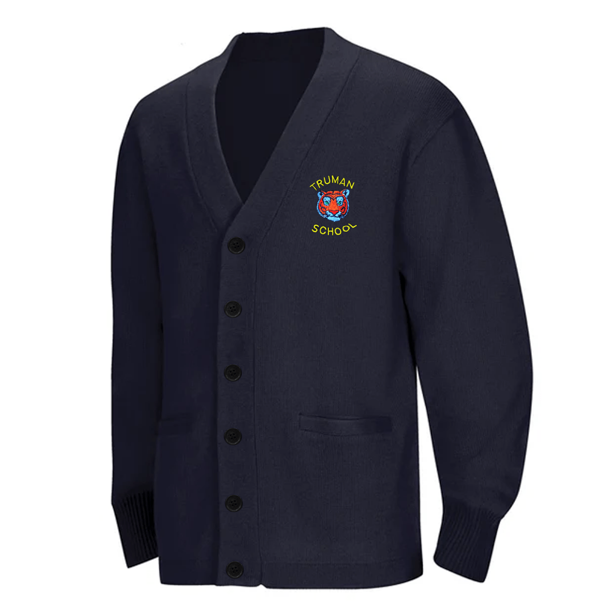 Truman Black Cardigan V - Neck - Logo Express Uniforms - School Uniforms