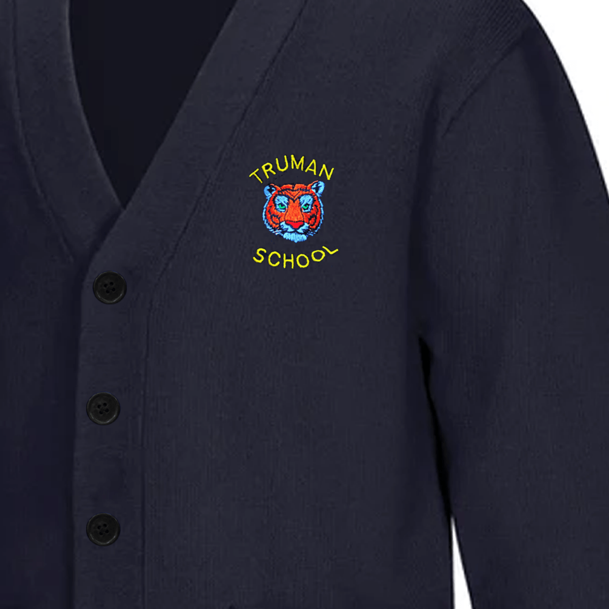 Truman Black Cardigan V - Neck - Logo Express Uniforms - School Uniforms