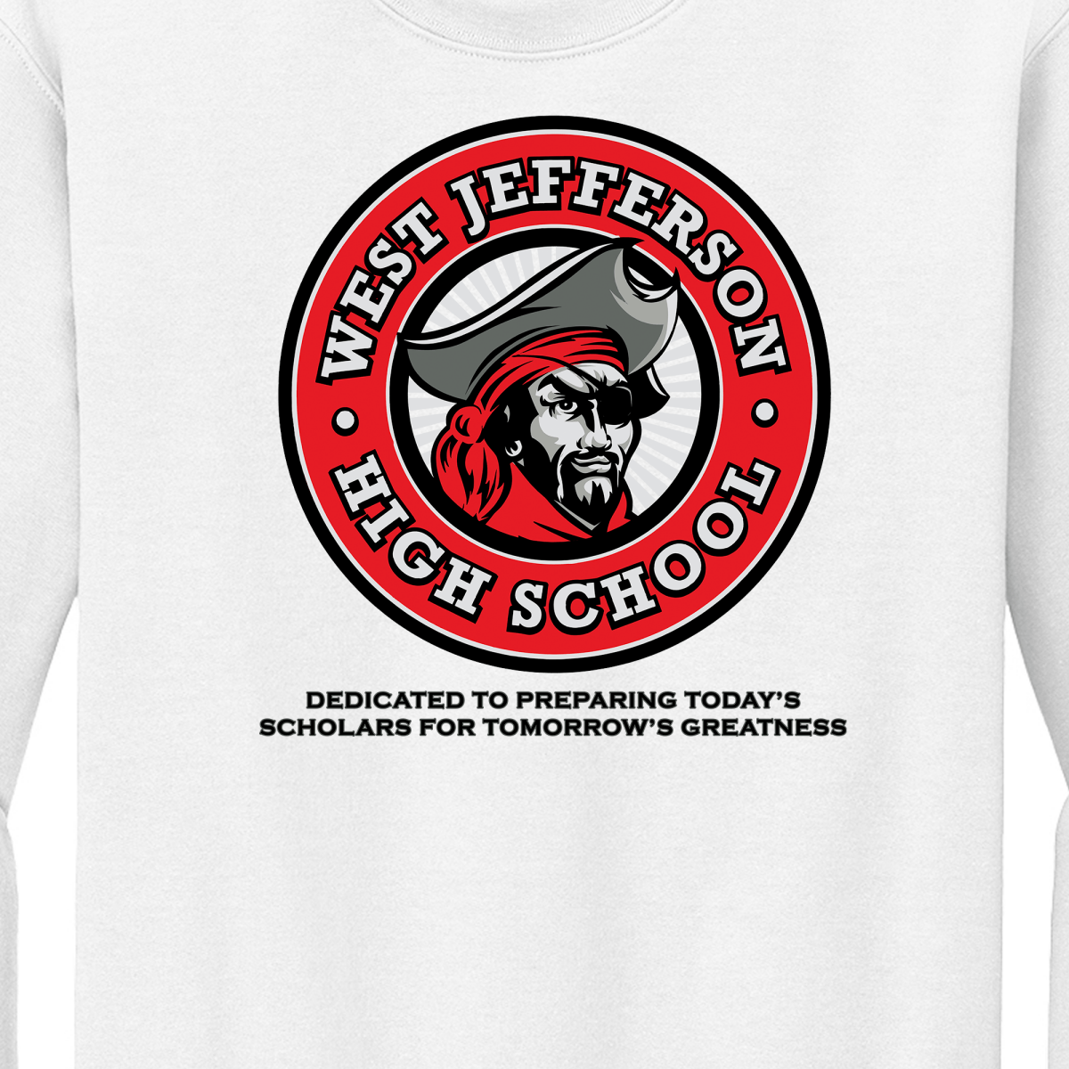 West Jefferson High School Sweatshirt – Grey, Red, White - Logo Express Uniforms - School Uniforms