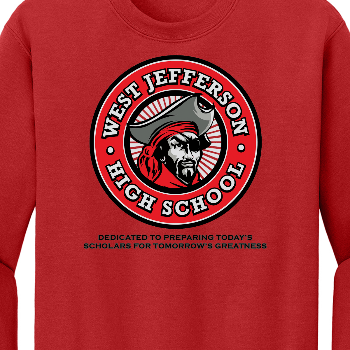 West Jefferson High School Sweatshirt – Grey, Red, White - Logo Express Uniforms - School Uniforms