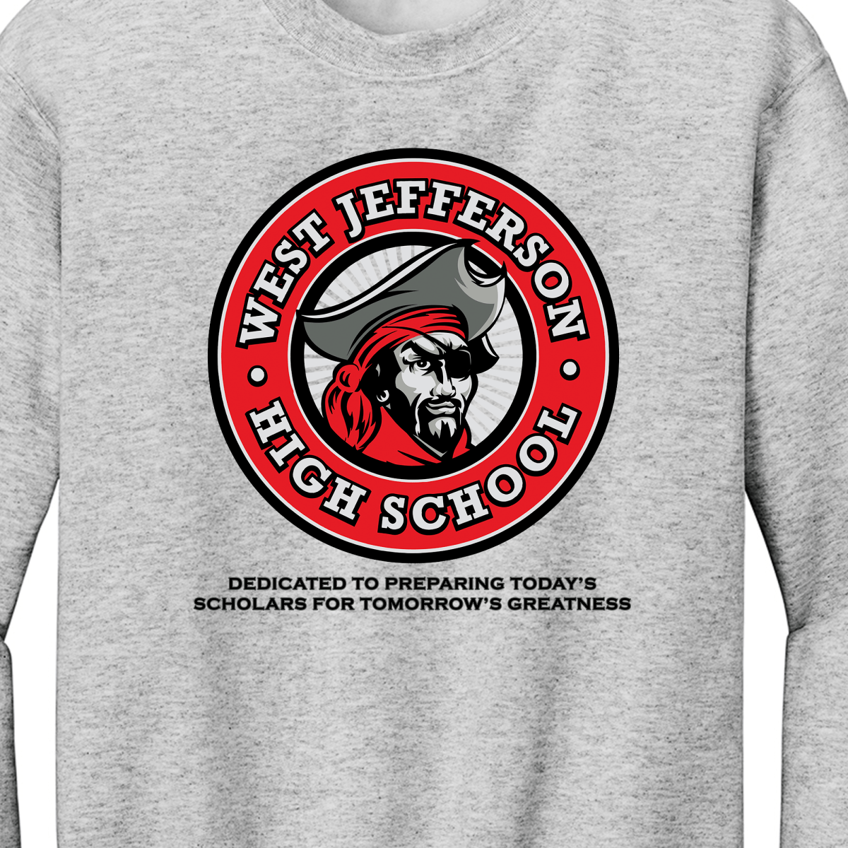 West Jefferson High School Sweatshirt – Grey, Red, White - Logo Express Uniforms - School Uniforms