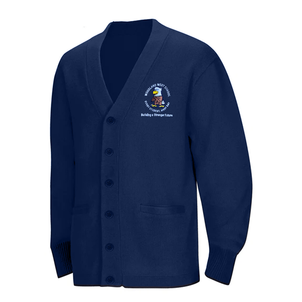Woodland West Navy Cardigan V - Neck - Logo Express Uniforms - School Uniforms