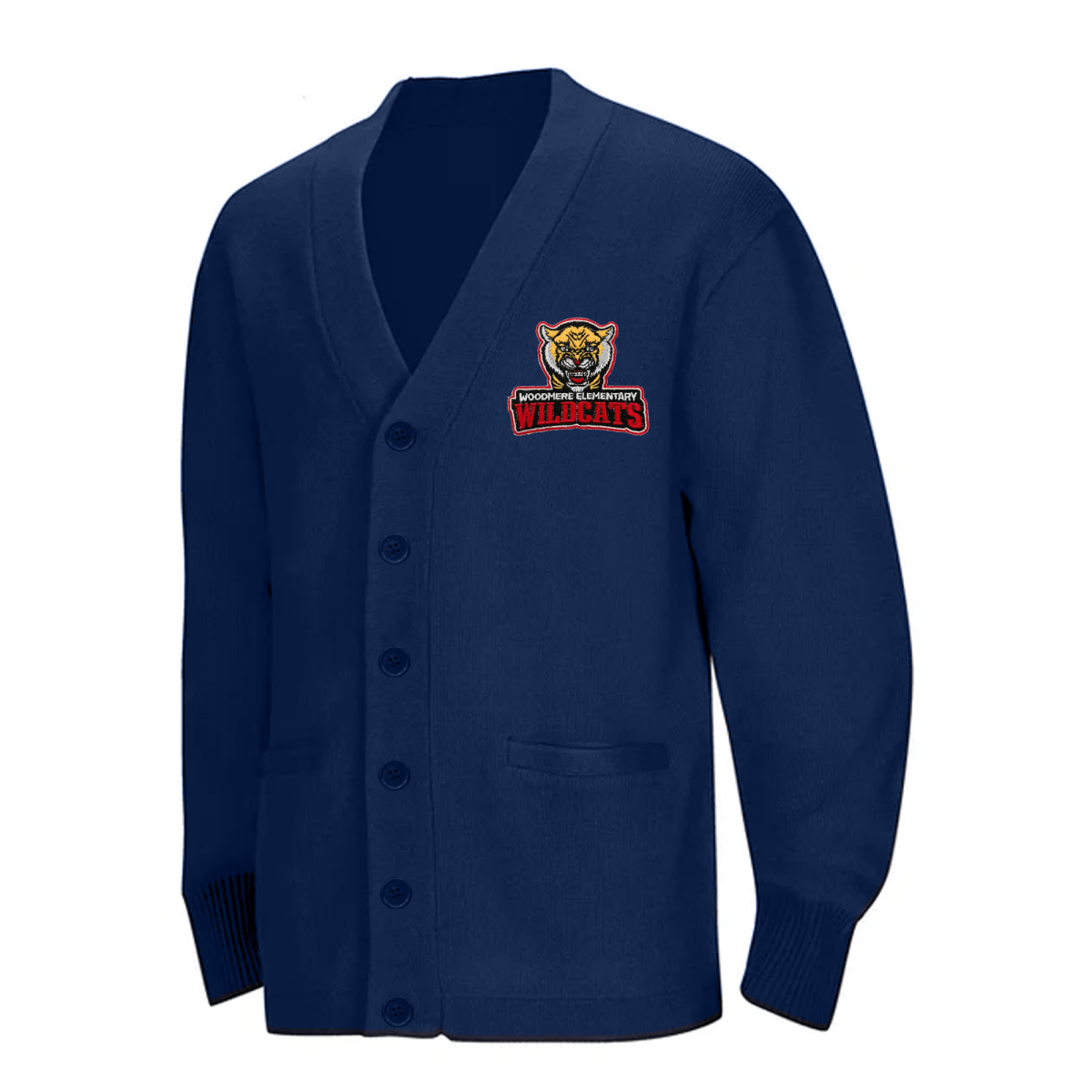Woodmere Navy Cardigan V - Neck - Logo Express Uniforms - School Uniforms