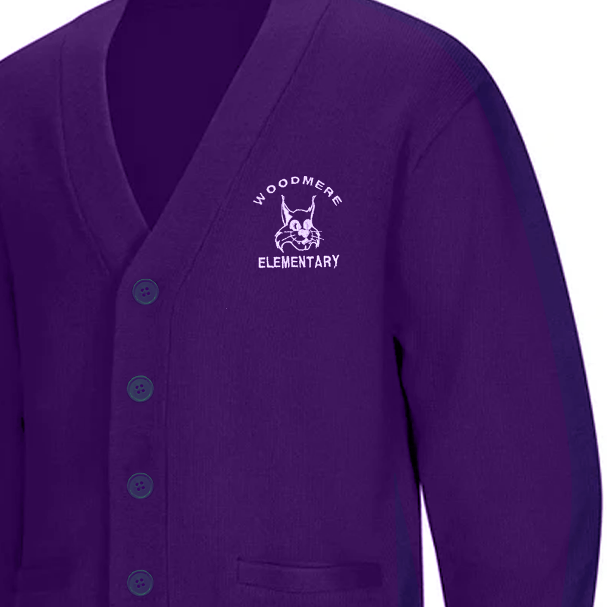 Woodmere Purple Cardigan V - Neck - Logo Express Uniforms - School Uniforms