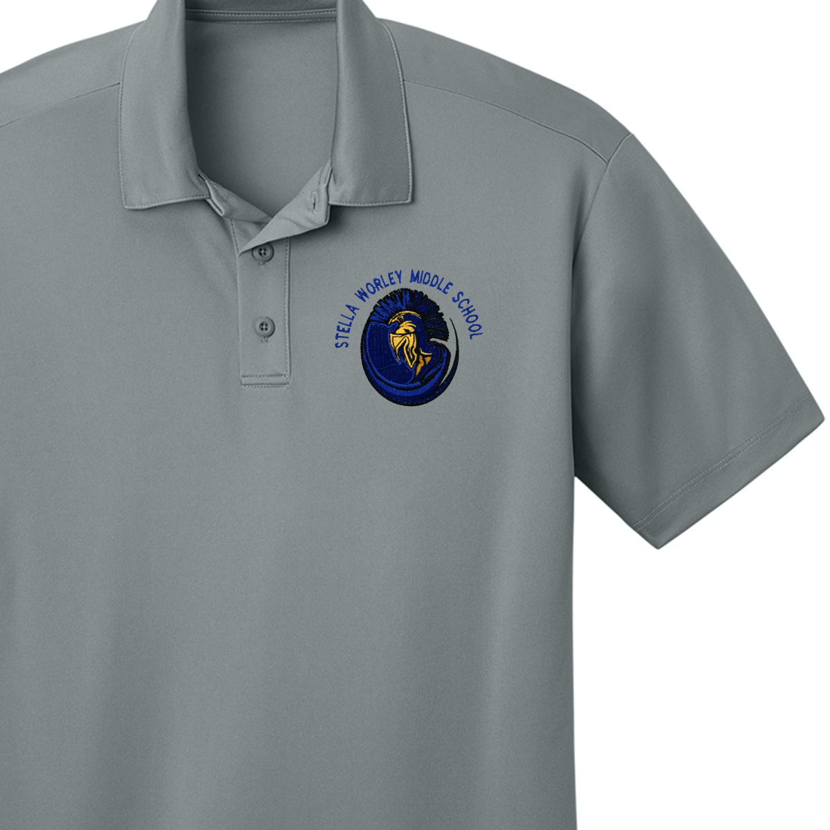 Worley 8th Grade Sports Grey Polo - Logo Express Uniforms - School Uniforms