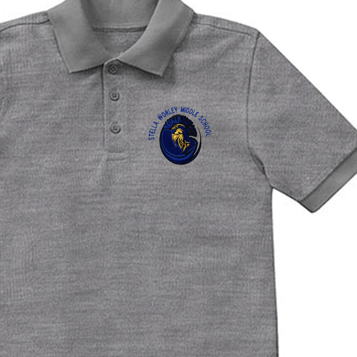 Worley 8th Grade Sports Grey Polo - Logo Express Uniforms - School Uniforms
