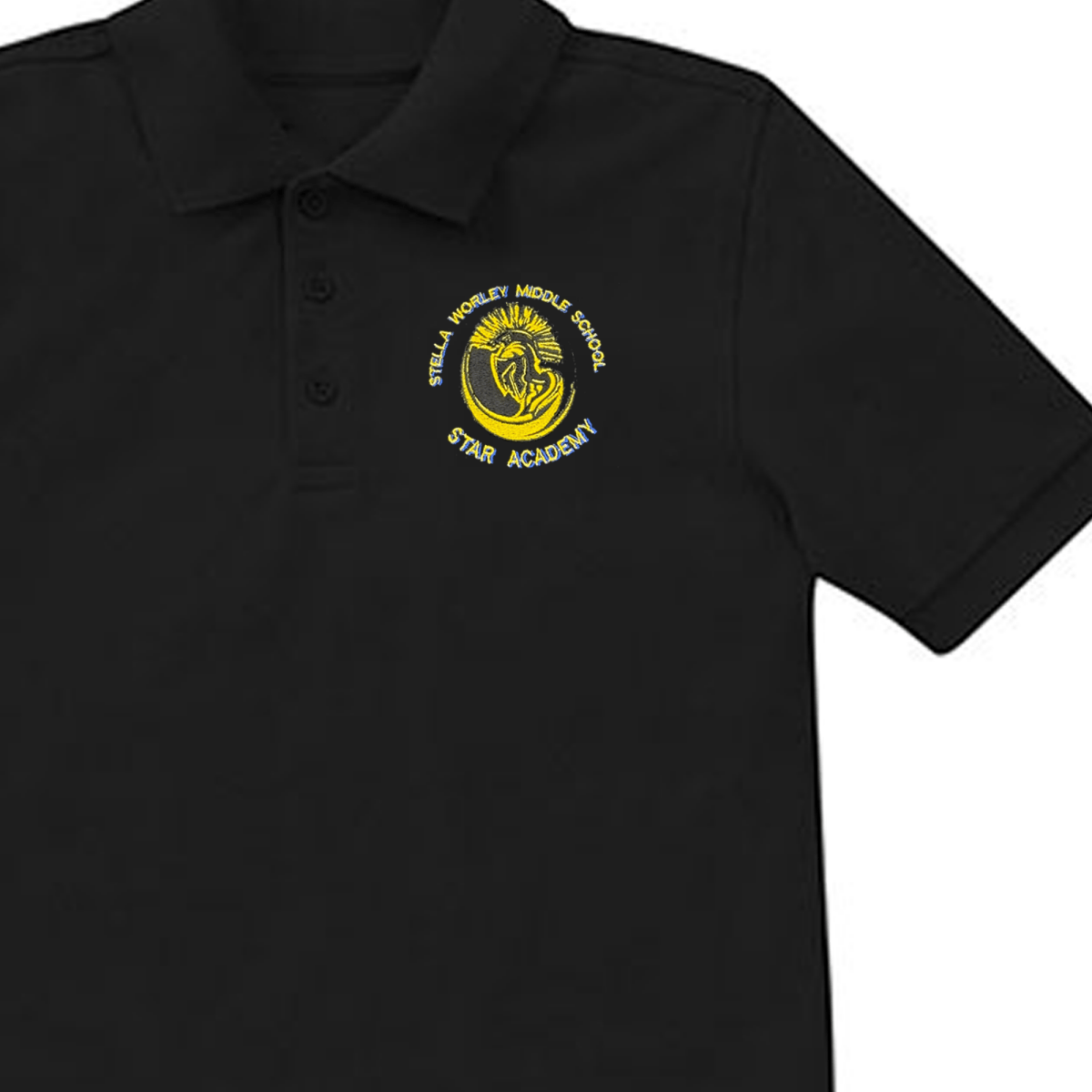 Worley Star Academy Black Polo - Logo Express Uniforms - School Uniforms
