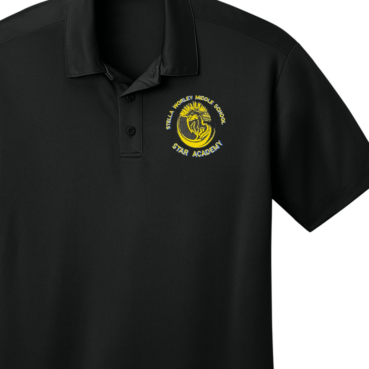 Worley Star Academy Black Polo - Logo Express Uniforms - School Uniforms