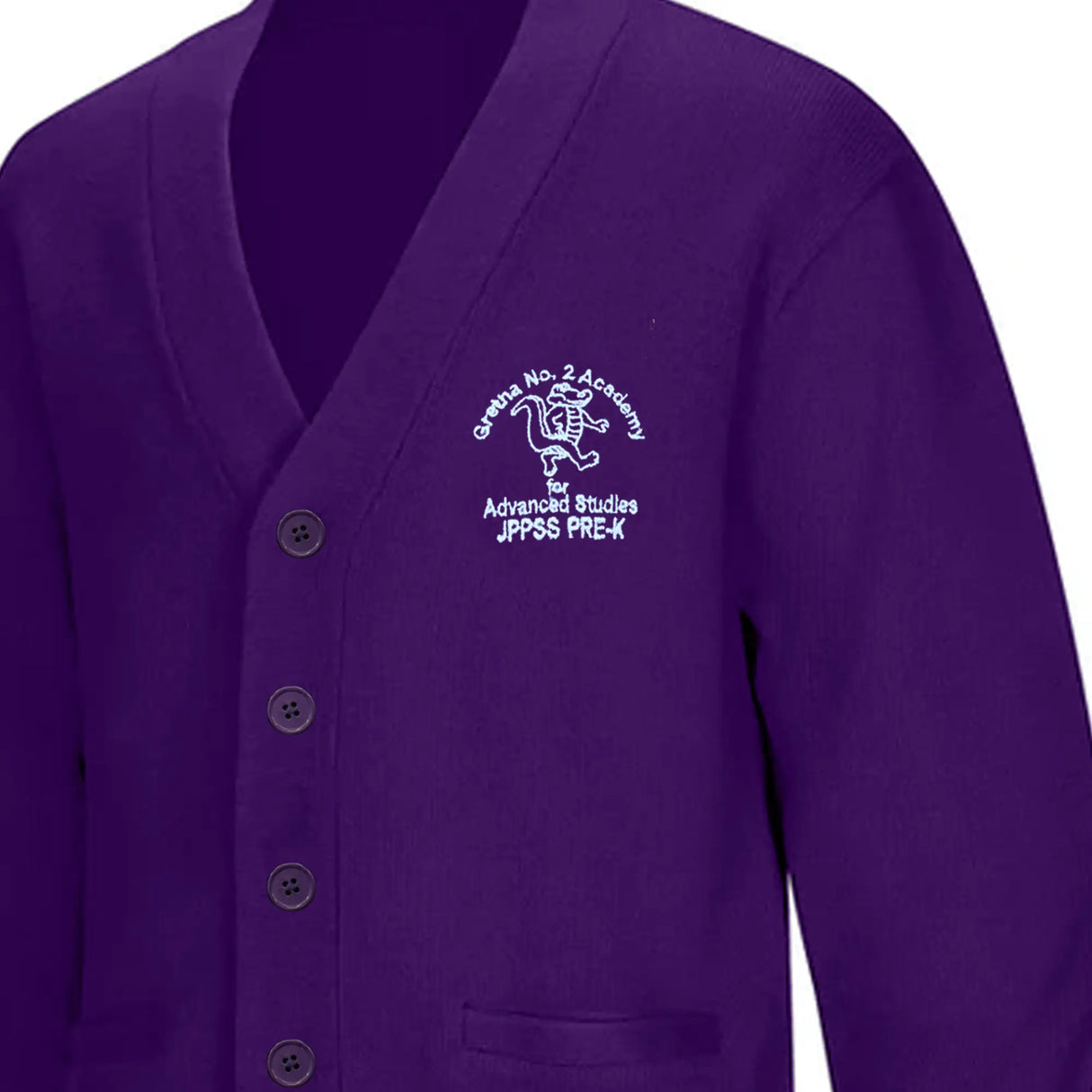 Gretna No. 2 PreK/Kindergarten Purple Cardigan