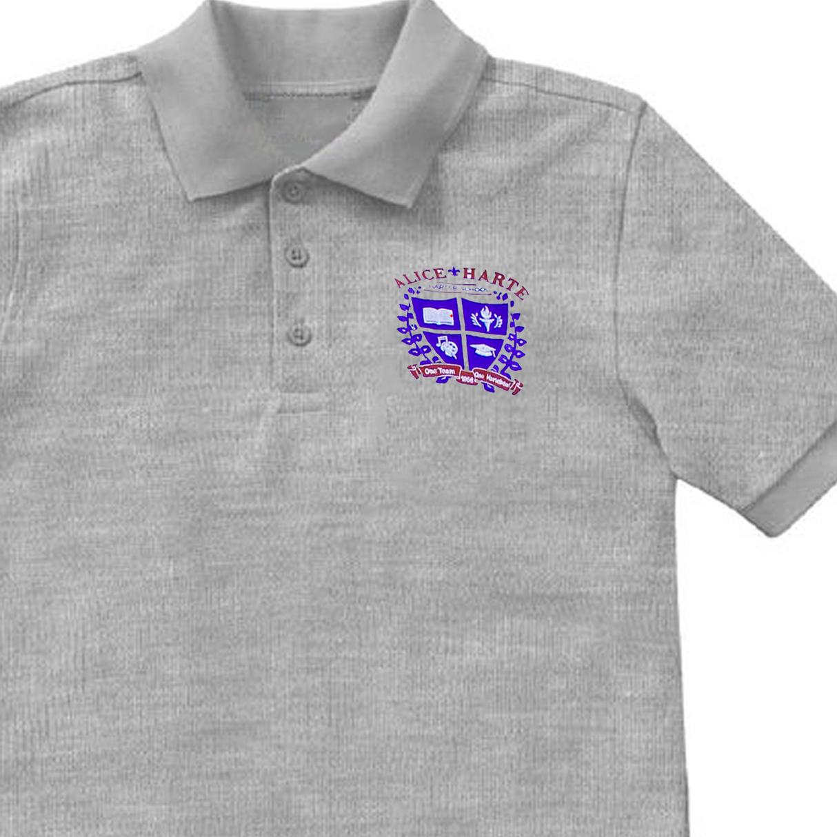 Alice Harte 6th-8th Grade Sport Grey Polo