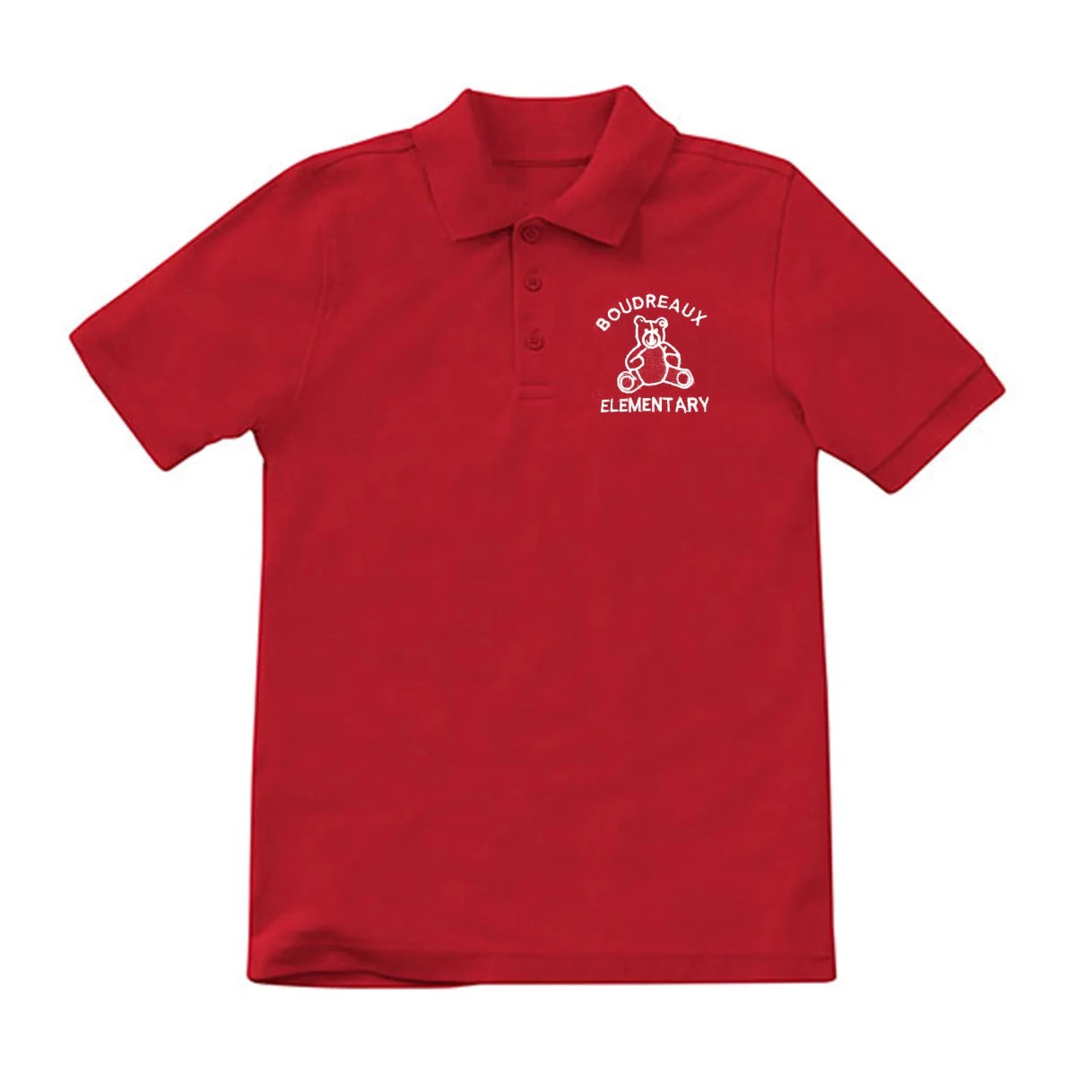 Boudreaux 1st-5th Grade Red Polo - Logo Express Uniforms - School Uniforms