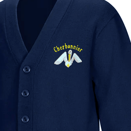 Cherbonnier Rillieux Navy Cardigan V - Neck - Logo Express Uniforms - School Uniforms