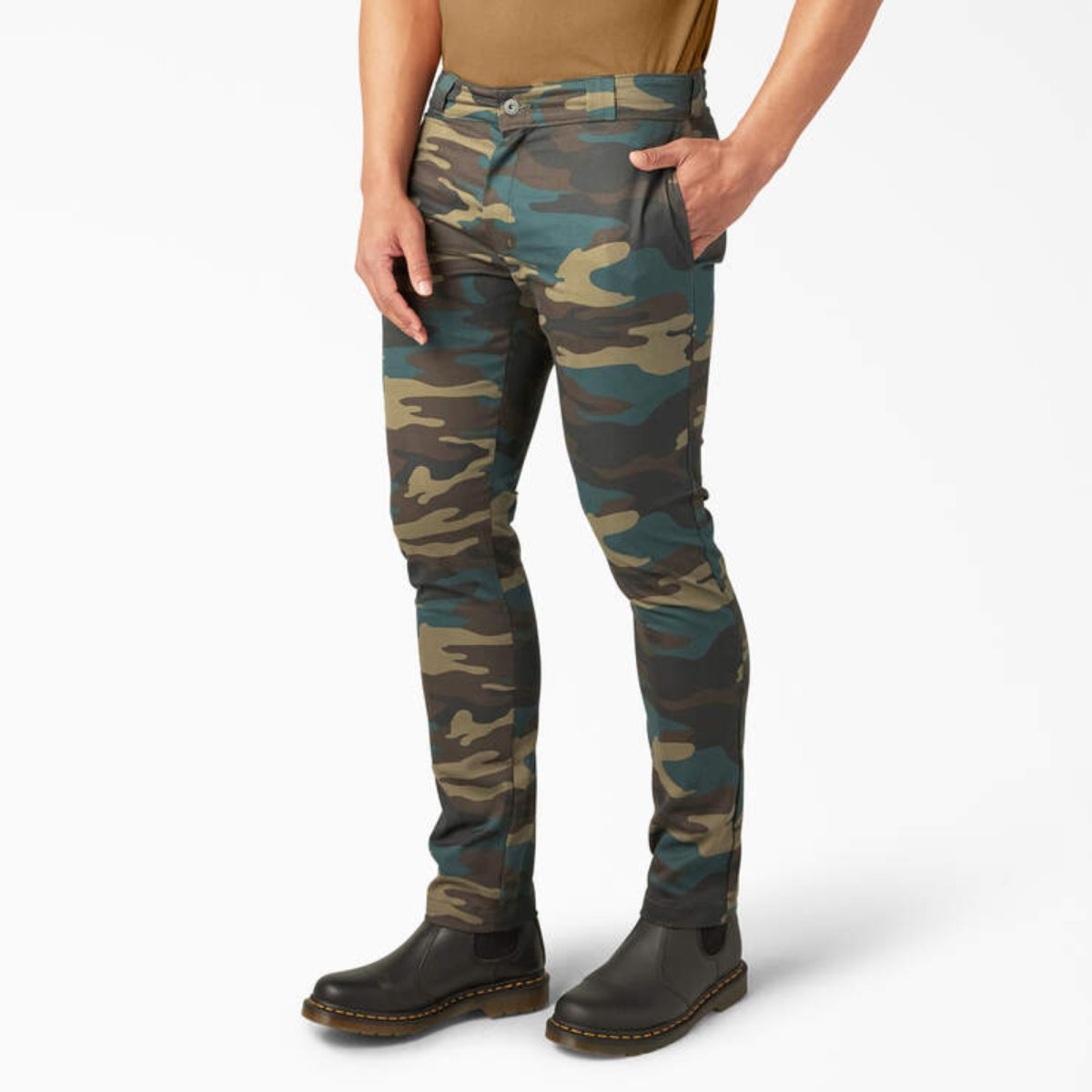 Dickies Boys 801 Skinny Work Pants Hunter Green Camo - Logo Express Uniforms