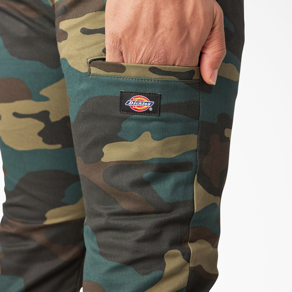 Dickies Boys 801 Skinny Work Pants Hunter Green Camo - Logo Express Uniforms