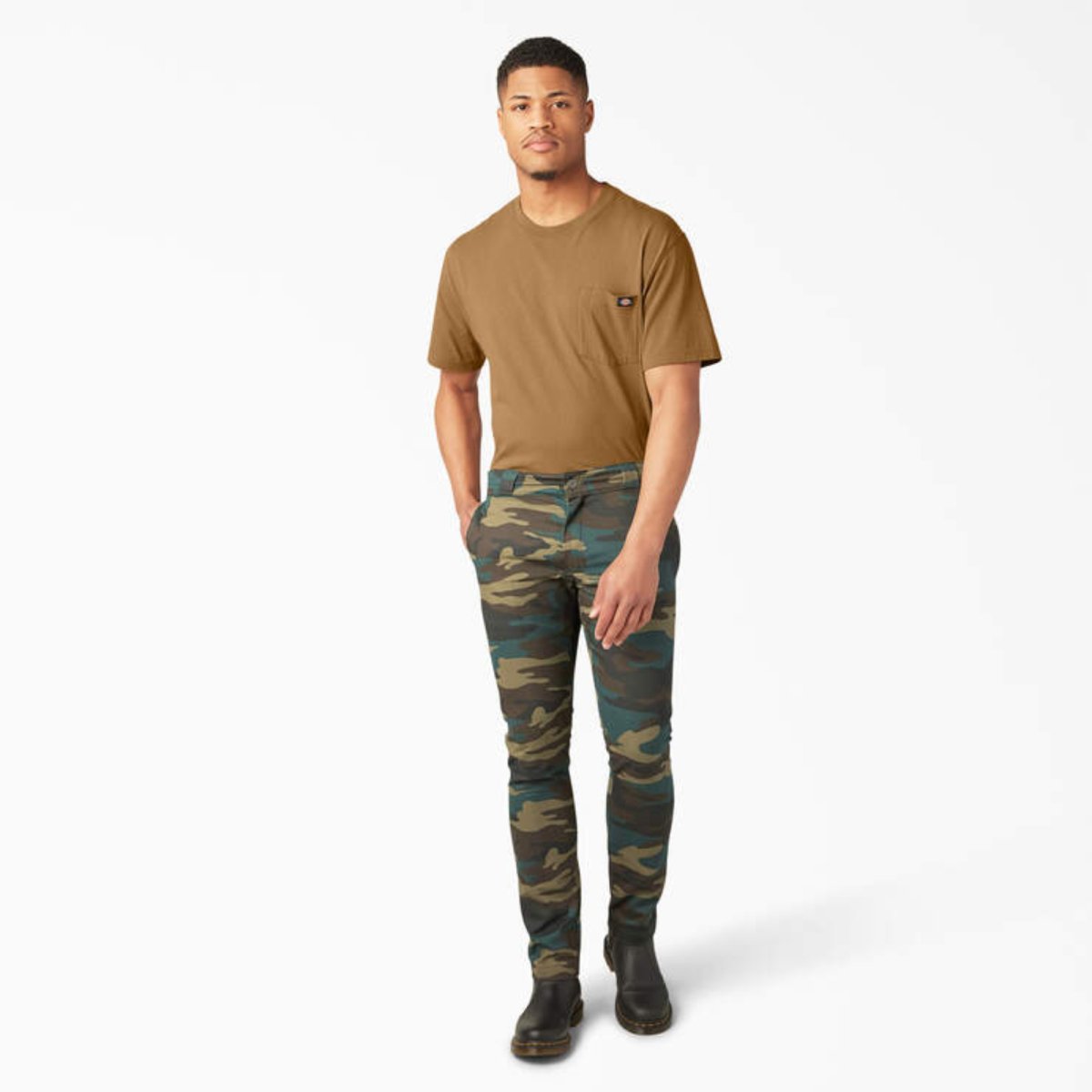 Dickies Boys 801 Skinny Work Pants Hunter Green Camo - Logo Express Uniforms