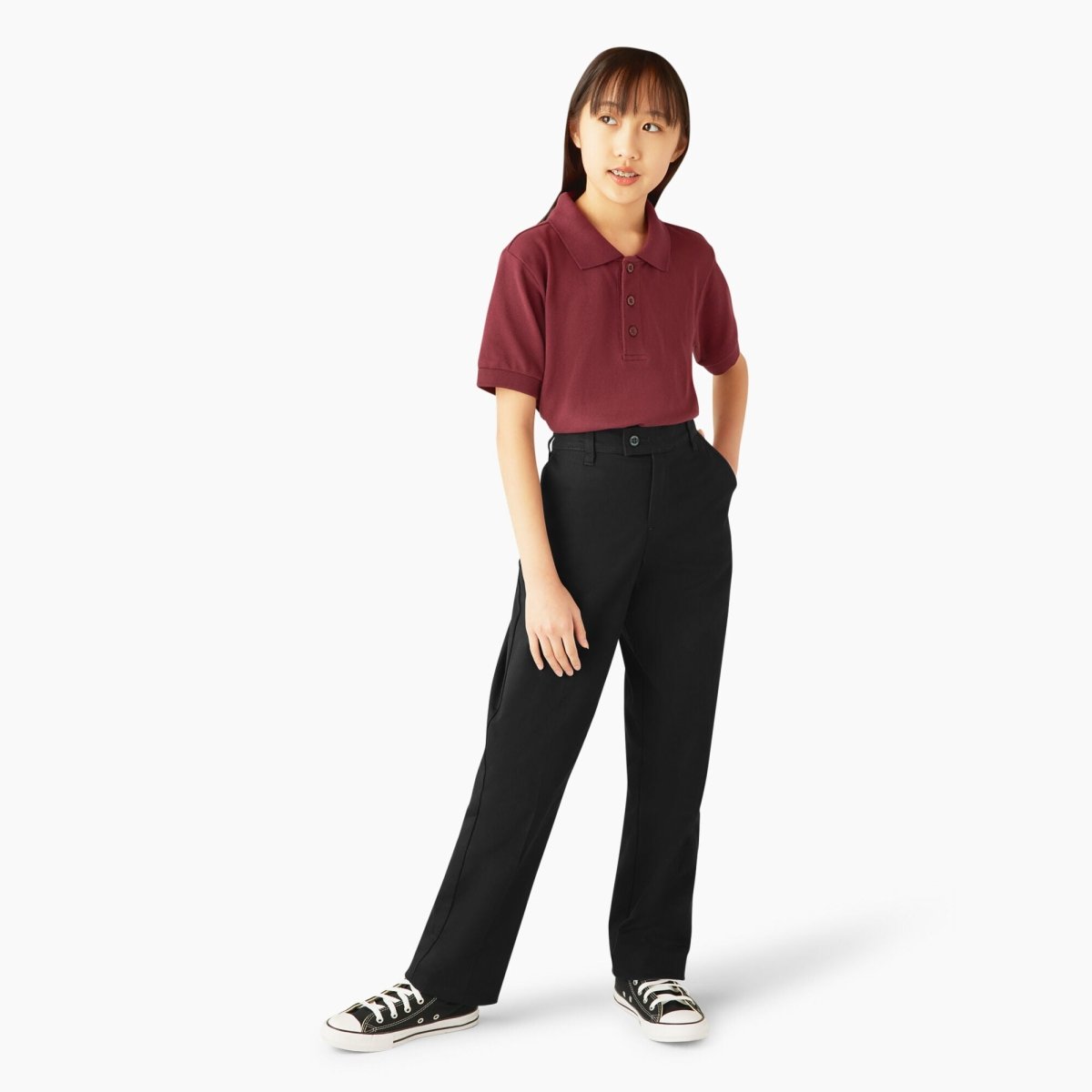 Dickies Girls Slim Fit Pants Black - Logo Express Uniforms - School Uniforms