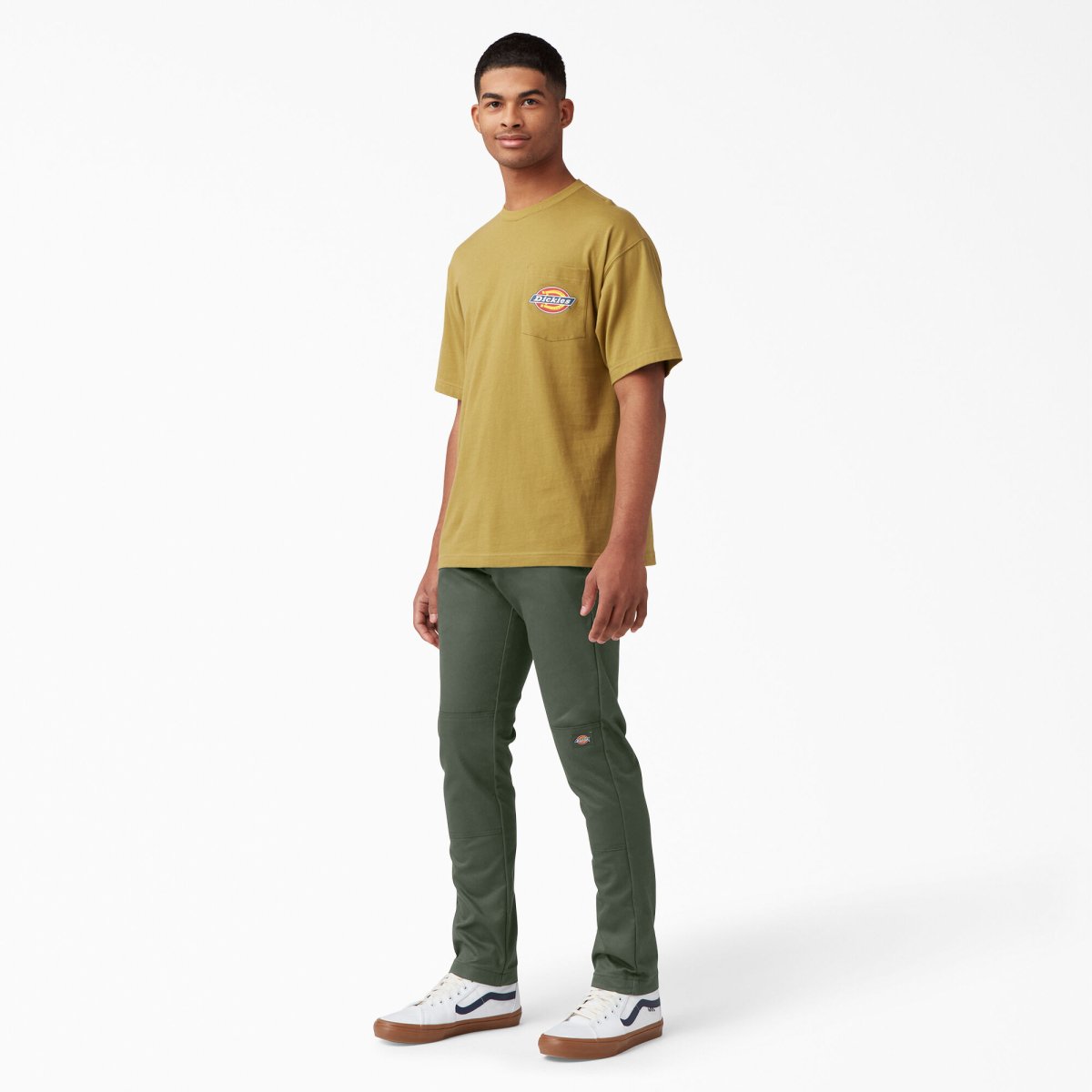 Dickies Men's 811 Skinny Fit Work Pants Olive Green – Logo