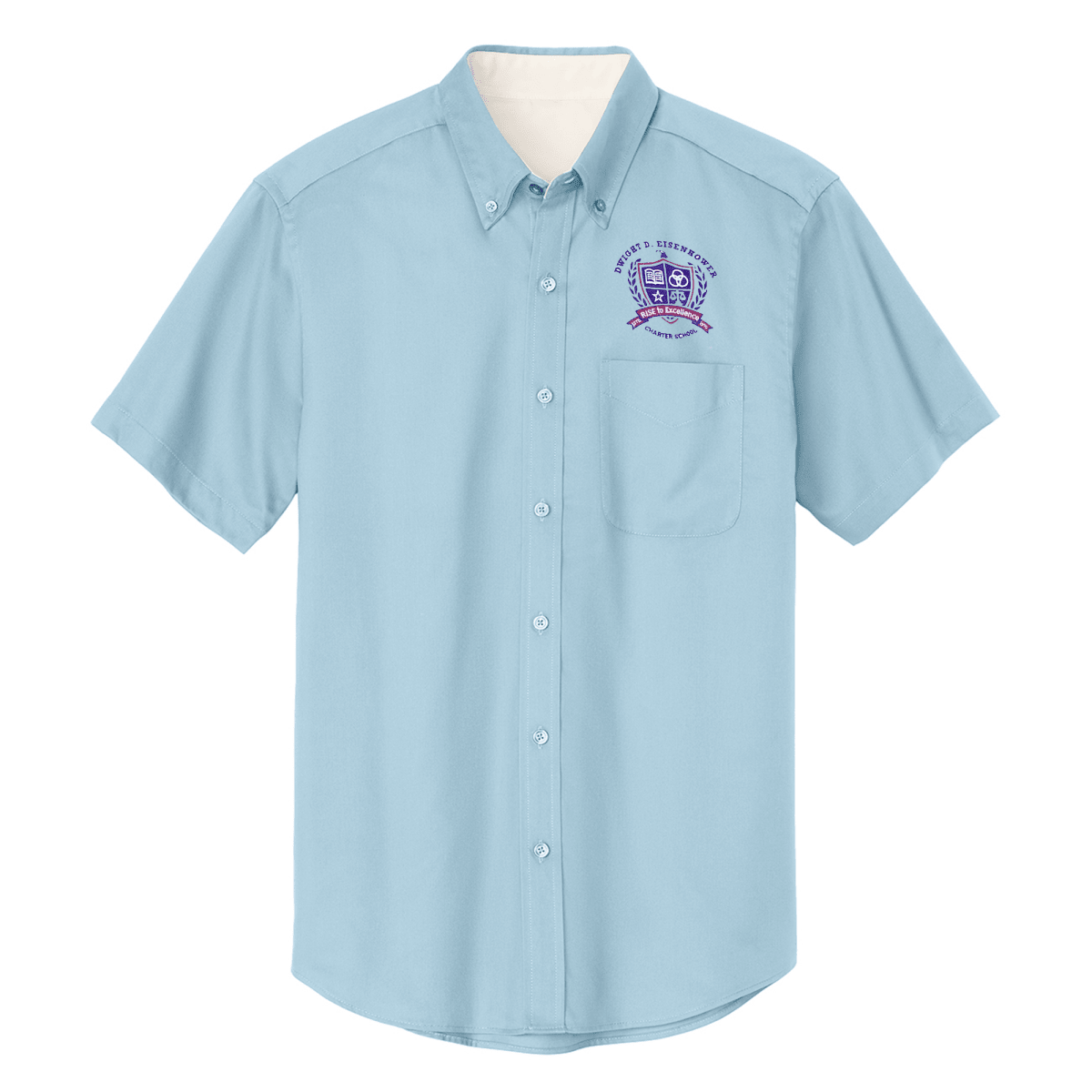 Dwight Eisenhower 3rd-8th Grade Light Blue Oxford Shirt - Logo Express Uniforms - School Uniforms