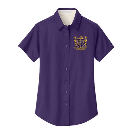 Edna Karr Ladies Purple Oxford Shirt - Logo Express Uniforms - School Uniforms