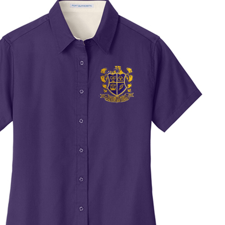 Edna Karr Ladies Purple Oxford Shirt - Logo Express Uniforms - School Uniforms