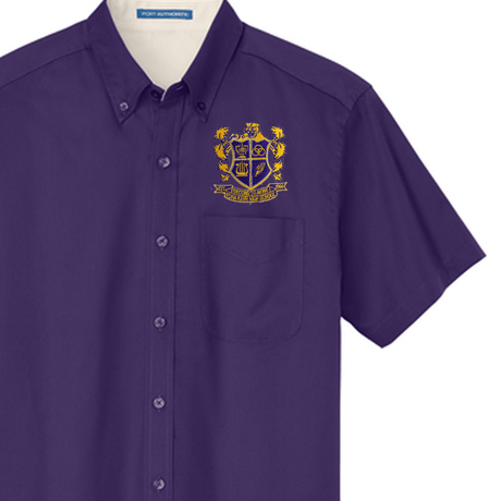 Edna Karr Men's Purple Oxford Shirt - Logo Express Uniforms - School Uniforms