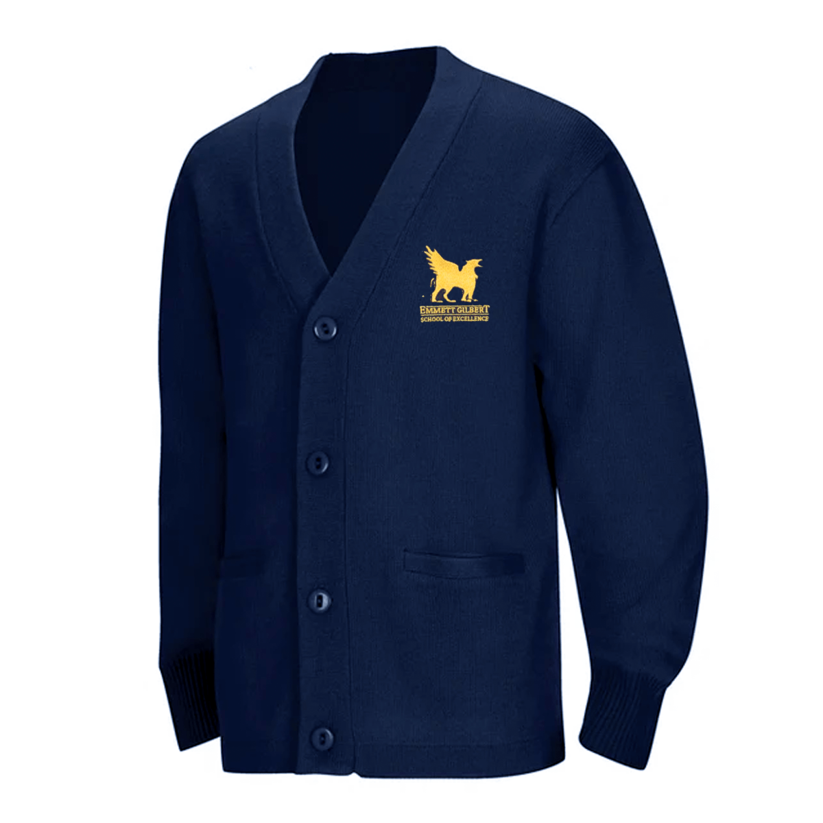 Emmett Gilbert Navy Cardigan V - Neck - Logo Express Uniforms - School Uniforms