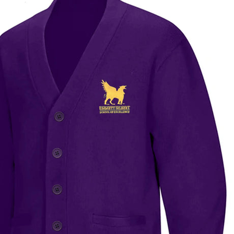 Emmett Gilbert PreK-Kindergarten Purple Cardigan - Logo Express Uniforms - School Uniforms
