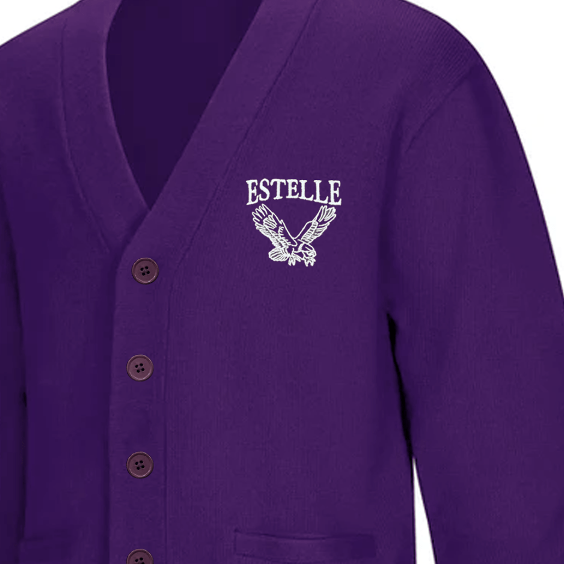 Estelle Purple Cardigan V - Neck - Logo Express Uniforms - School Uniforms