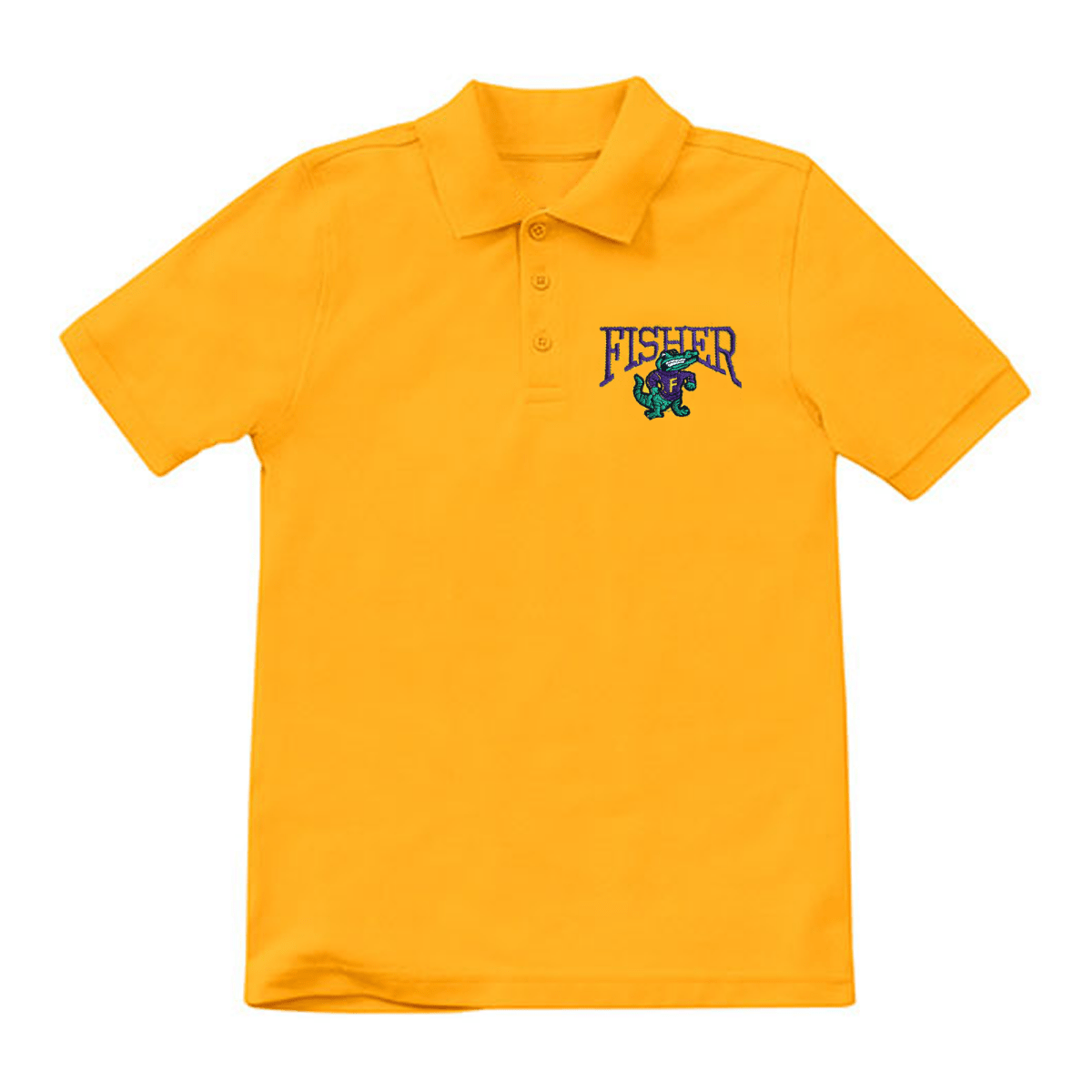 Fisher Middle/High School 7th-8th Optional Gold Polo - Logo Express Uniforms - School Uniforms
