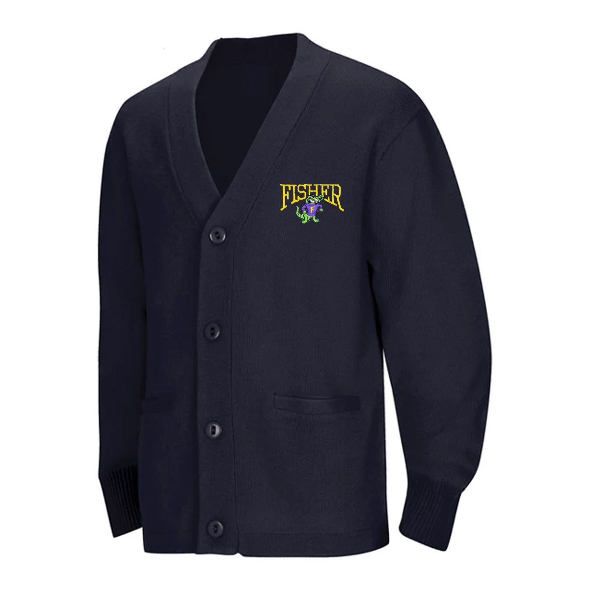 Fisher Middle/High School Black Cardigan - Logo Express Uniforms - School Uniforms