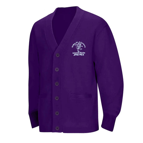 Gretna No. 2 PreK/Kindergarten Purple Cardigan - Logo Express Uniforms - School Uniforms