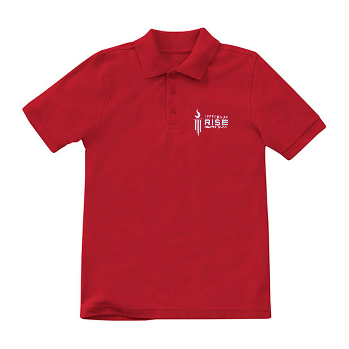 Jefferson RISE 6th–8th Grade Red Knit Polo – School Uniform – Logo