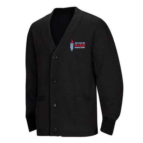 Jefferson RISE Black Cardigan V - Neck - All Grades - Logo Express Uniforms - School Uniforms
