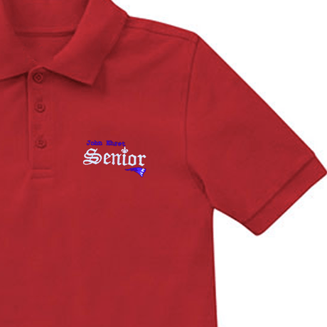 John Ehret 12th Grade Red Polo - Logo Express Uniforms - School Uniforms