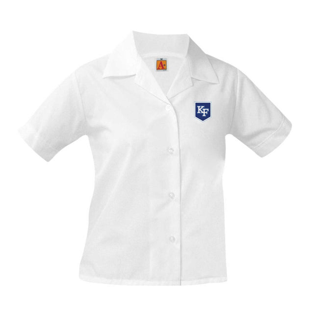 Kehoe France Pointed Collar Blouse White for Girls - Logo Express Uniforms - School Uniforms