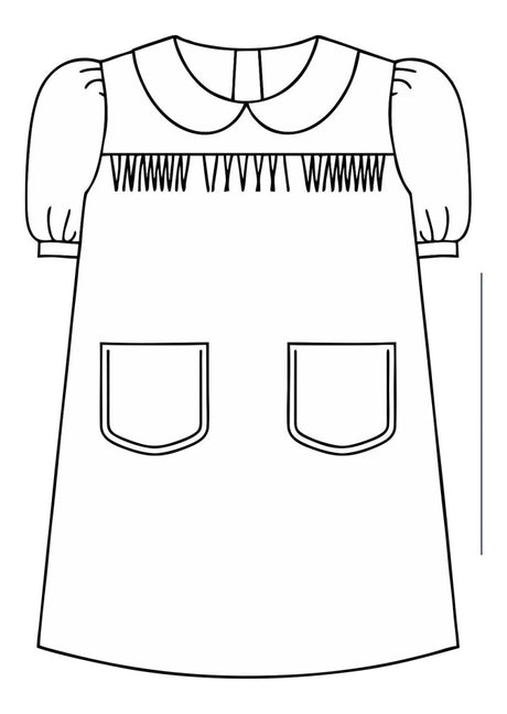 Kehoe France Schools Smock Dress Navy Guingham - Logo Express Uniforms - School Uniforms