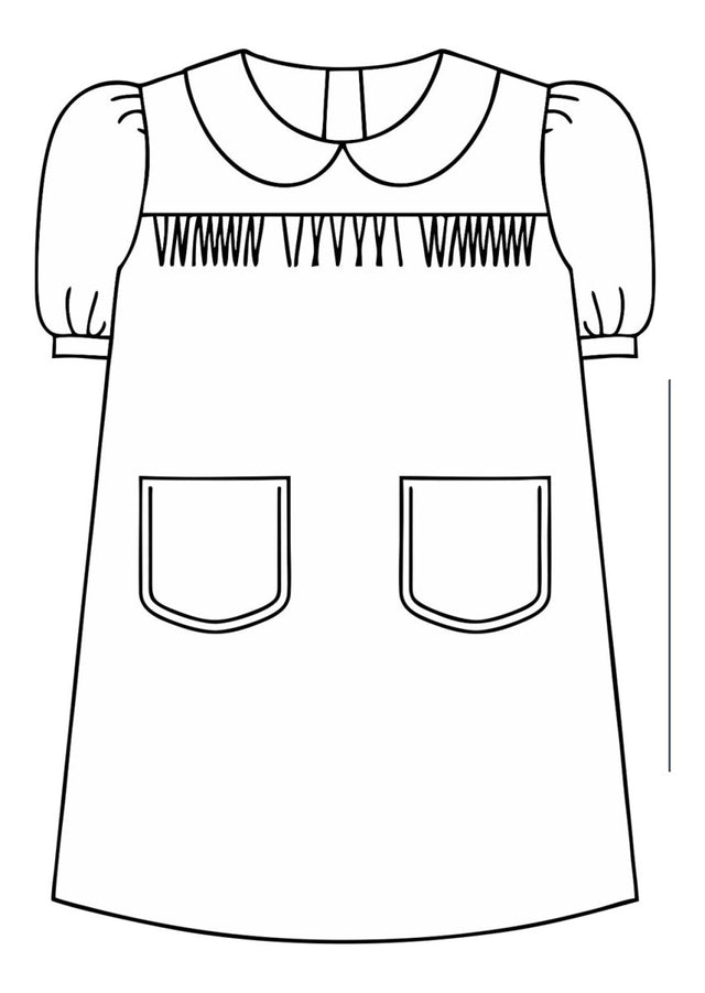 Kehoe France Schools Smock Dress Navy Guingham - Logo Express Uniforms - School Uniforms