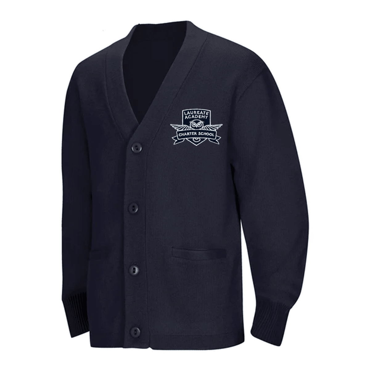 Laureate Charter 6th-8th Grade Black Cardigan - Logo Express Uniforms - School Uniforms