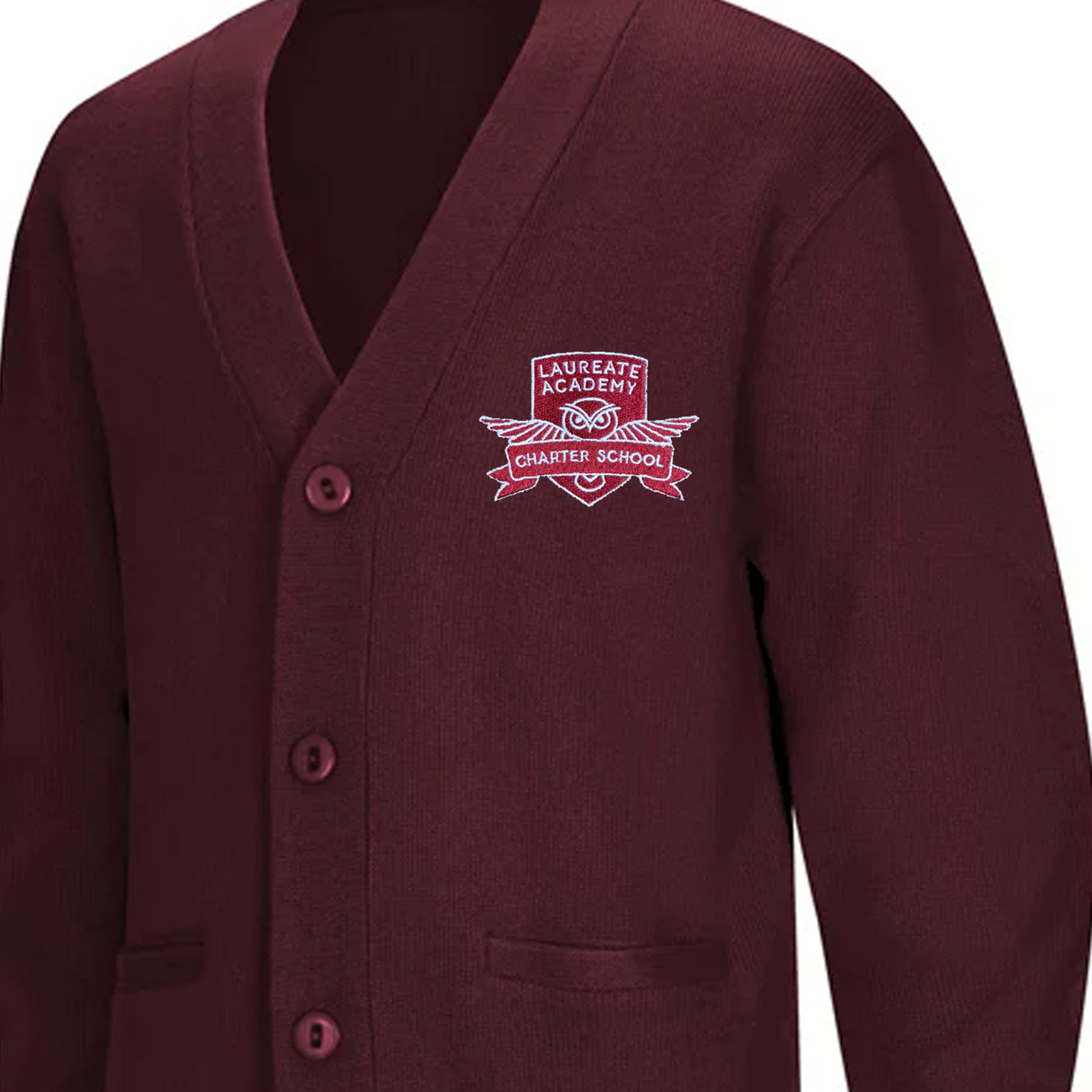 Laureate Charter Kinder 5th Grade Cardigan Marron