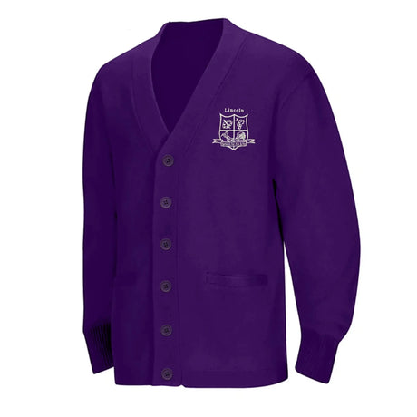 Lincoln PreK-Kindergarten Purple Cardigan - Logo Express Uniforms - School Uniforms